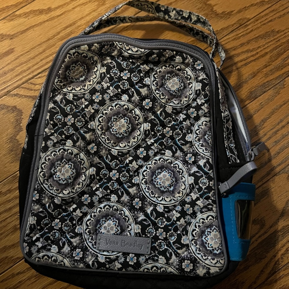 Vera Bradley Black and Gray Patterned Lunch Bag